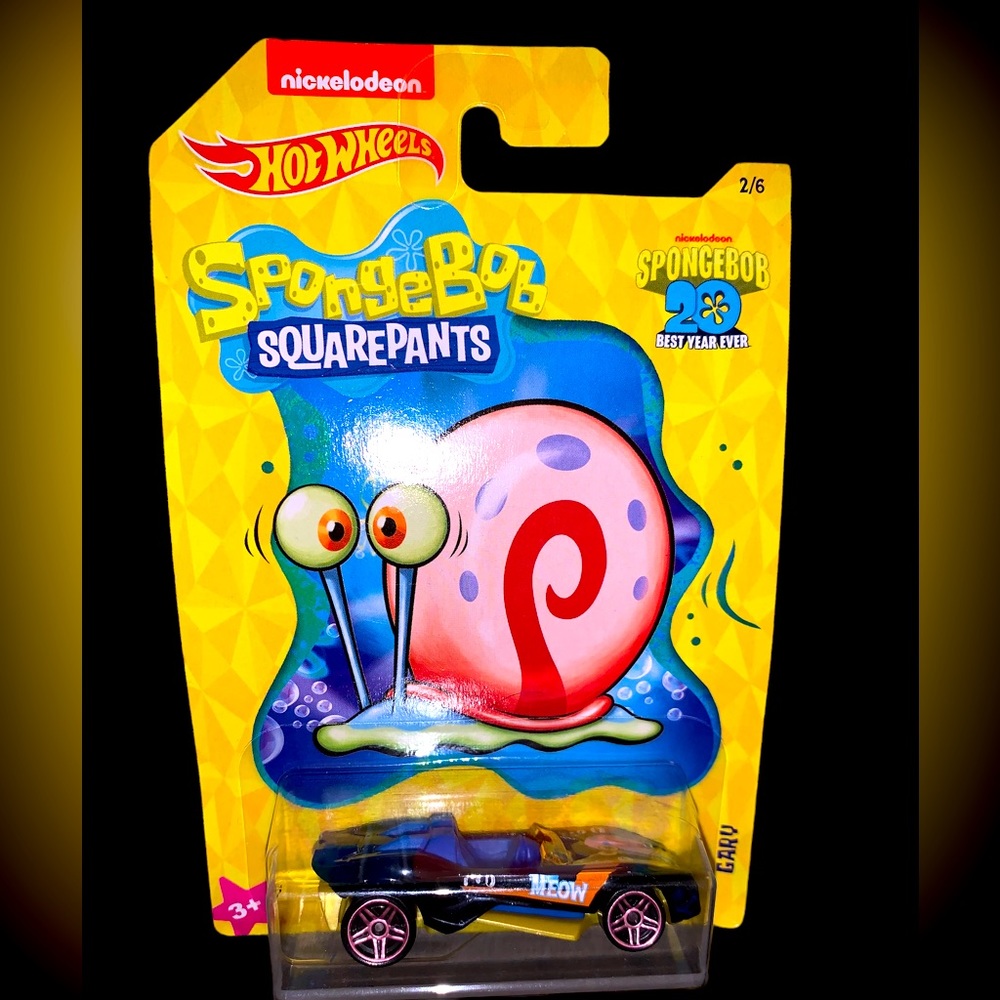 20th Anniversary Sponge Bob Square Pants Hot Wheels Gary “Meow” Die Cast Car